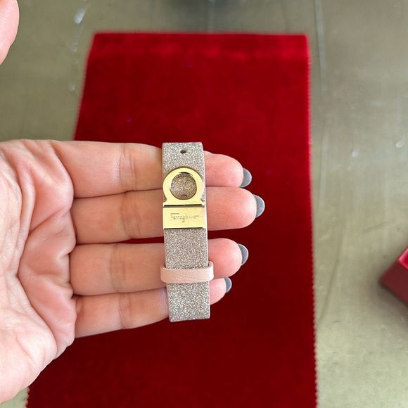 Salvatore Ferragamo Gancini Glitter 2 Sides Adjustable Bracelet - Picture 2 of 7